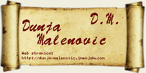 Dunja Malenović vizit kartica